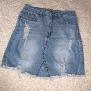 Light blue jean skirt